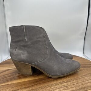 Frye Judith Seam Bootie Ankle Boots Gray‎ Leather Western Festival Women's 7.5M